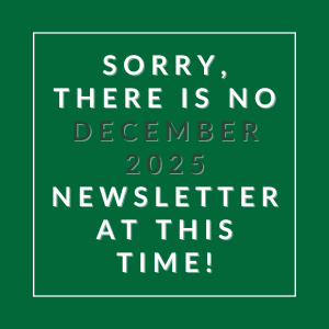 The image displays a message apologizing for the absence of a December 2025 newsletter.