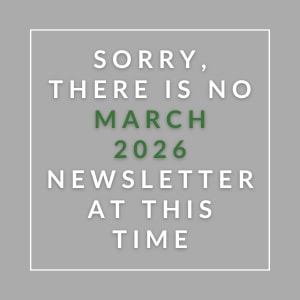 A message apologizing for the absence of a March 2026 newsletter.