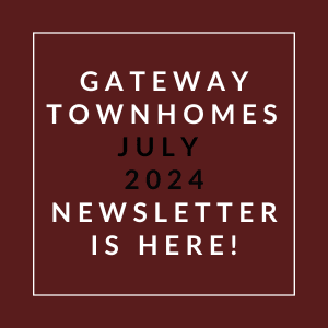 a white box with the words gateway touchdowns july 2024 newsletter is here