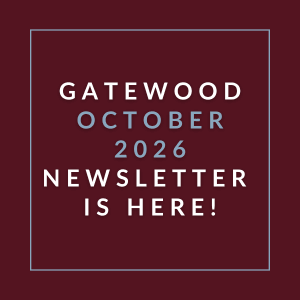 The image announces the availability of the Gatewood October 2026 newsletter.