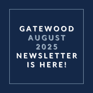 a gray background with a blue border and the words gatwick august 23 newspaper is