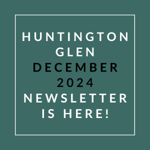 The image announces the availability of the Huntington Glen December 2024 Newsletter.