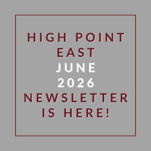 The image announces the availability of the High Point East June 2026 newsletter.