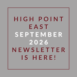 The image announces the availability of the High Point East September 2026 newsletter.
