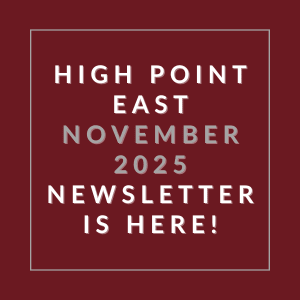 The image announces the availability of the High Point East November 2025 newsletter.