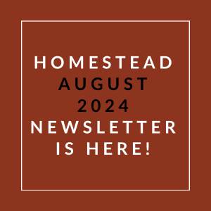 a white box with the text homegrown july 2024 newsletter is here