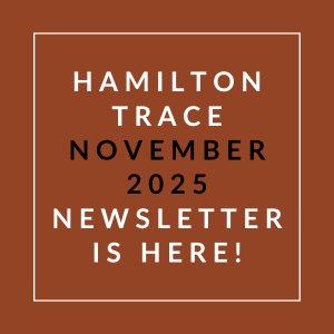 A brown newsletter cover for Hamilton Trace in November 2025.
