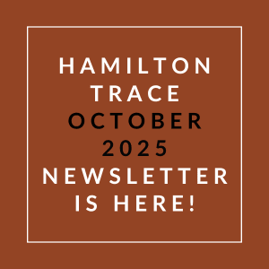 A brown newsletter cover for Hamilton Trace in October 2025.