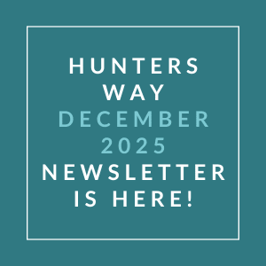 The image announces the availability of the Hunters Way December 2025 newsletter.