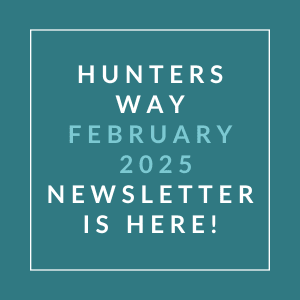 The image announces the availability of the Hunters Way January 2025 newsletter.