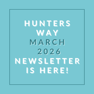 The image announces the availability of the Hunters Way March 2026 newsletter.