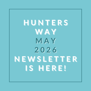 The image announces the availability of the Hunters Way May 2026 newsletter.