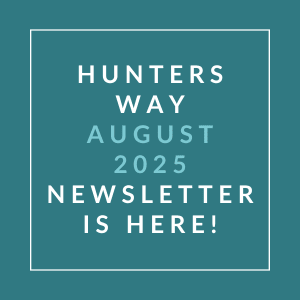 The image announces the availability of the Hunters Way July 2025 newsletter.