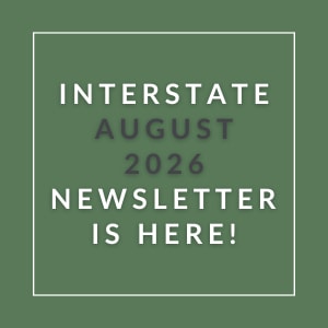 The image announces the availability of the Interstate August 2026 Newsletter.