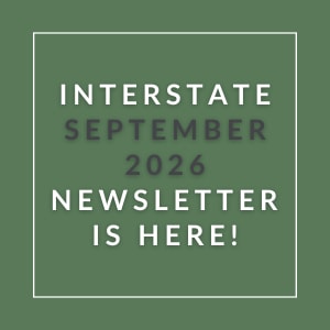 The image announces the availability of the Interstate September 2026 Newsletter.