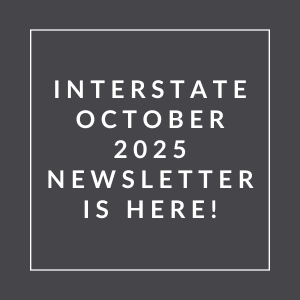 a white frame on a black background with the words interface november 2024 newsletter