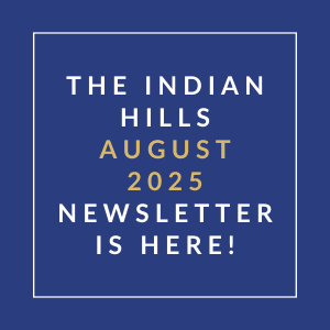 a gold background with the words the hills august 2024 newsletter is here