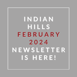 a gray background with the words hills january 2024 newsletter is here