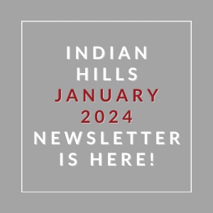 a gray background with the words hills january 2024 newsletter is here