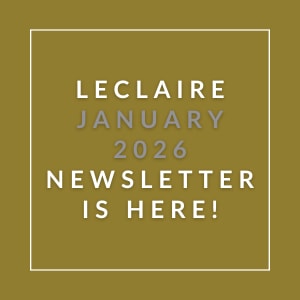The image is announcing the availability of the Leclaire January 2026 newsletter.