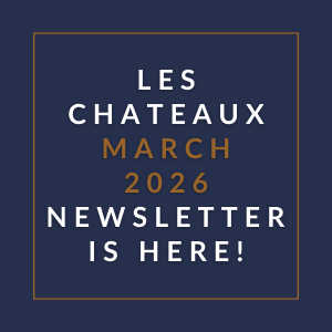 The image is a cover of the Les Chateaux March 2026 newsletter.