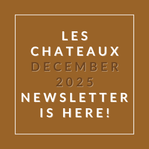 The image announces the availability of the December 2025 newsletter for Les Chateaux.