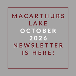 A newsletter for MacArthur Lake in October 2026 is available.