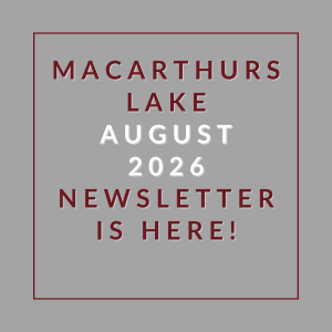 A newsletter for MacArthur Lake in August 2026 is available.
