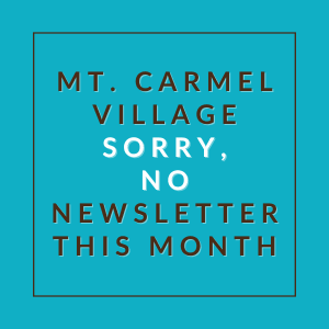 A sign stating that there will be no newsletter this month.