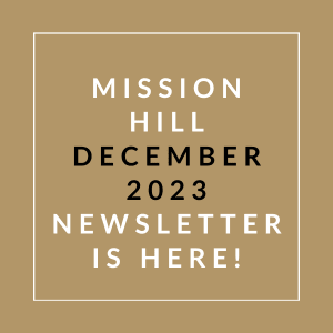 a brown background with the words mission hill december 23 newspaper is here