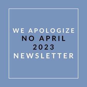 a blue background with a white outline and the words we apologize no april 23 newspaper