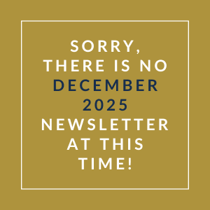The image displays a message apologizing for the absence of a December 2025 newsletter.