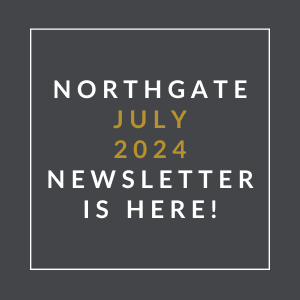 an image of a white frame with the words northwestern july 2024 newsletter is here