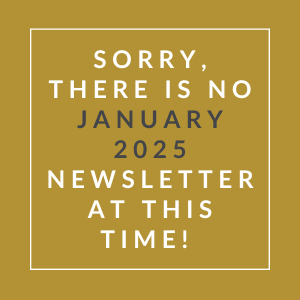 The image is a cover of an "Apologies No January 2025 Newsletter".