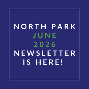 The image announces the availability of the North Park June 2026 newsletter.