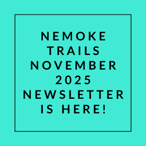 The image announces the release of the Nemoke Trails November 2025 newsletter.
