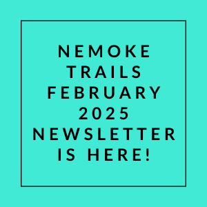 The image announces the release of the "Nemoke Trails January 2025 Newsletter."