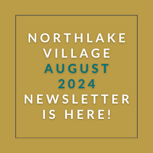 a blue background with a white border and the words northeast village may 23 2020 newsletter is here
