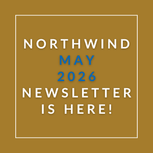 an image of a navy blue background with the words northern may 2022 newsletter is here
