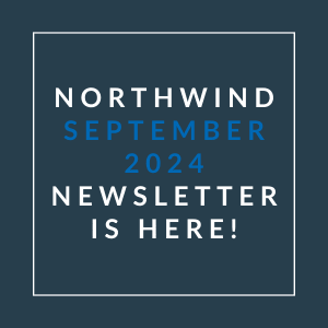 a navy blue background with white text saying nothing september 2024 newsletter is here
