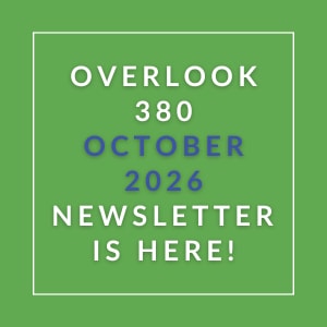 The image announces the availability of the Overlook 380 October 2026 newsletter.