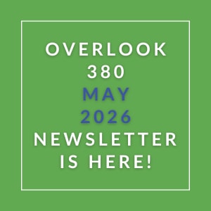 The image announces the availability of the Overlook 380 May 2026 newsletter.