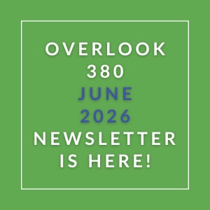 The image announces the availability of the Overlook 380 June 2026 newsletter.