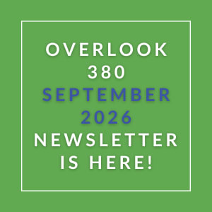 The image announces the availability of the Overlook 380 September 2026 newsletter.
