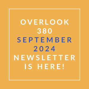 an orange background with the words overlook 360 september 2024 newsletter is here