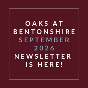The image is a cover of the Oaks at Bentonshire September 2026 newsletter.