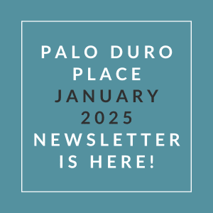 A newsletter for Palo Duro Place in January 2025 is available.