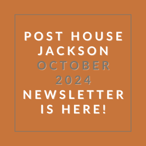 an orange background with the caption post house october 2024 newsletter is here