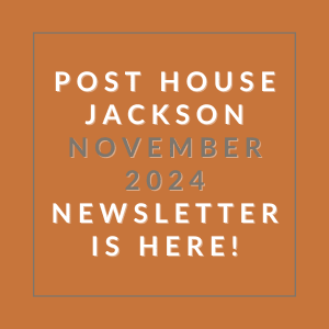 an orange background with the caption post house october 2024 newsletter is here