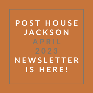 a picture of a post house with the words post house jacksons april 2020 newsletter